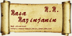 Maša Mazinjanin vizit kartica